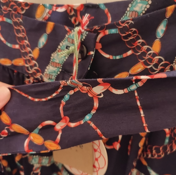 Umgee navy bead print circle skirt. - Picture 2 of 4